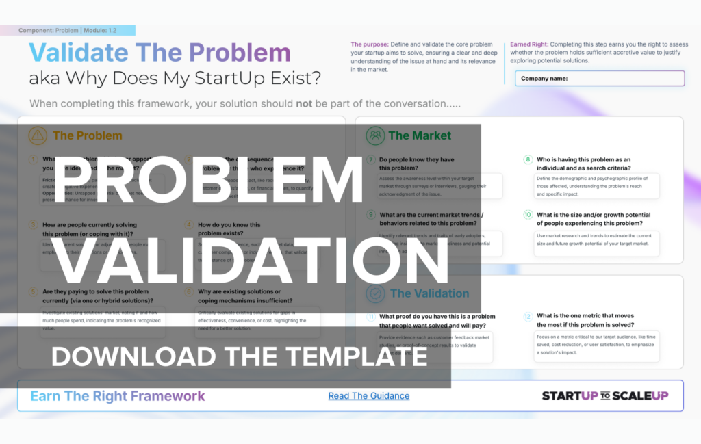 Problem Validation, Download the template